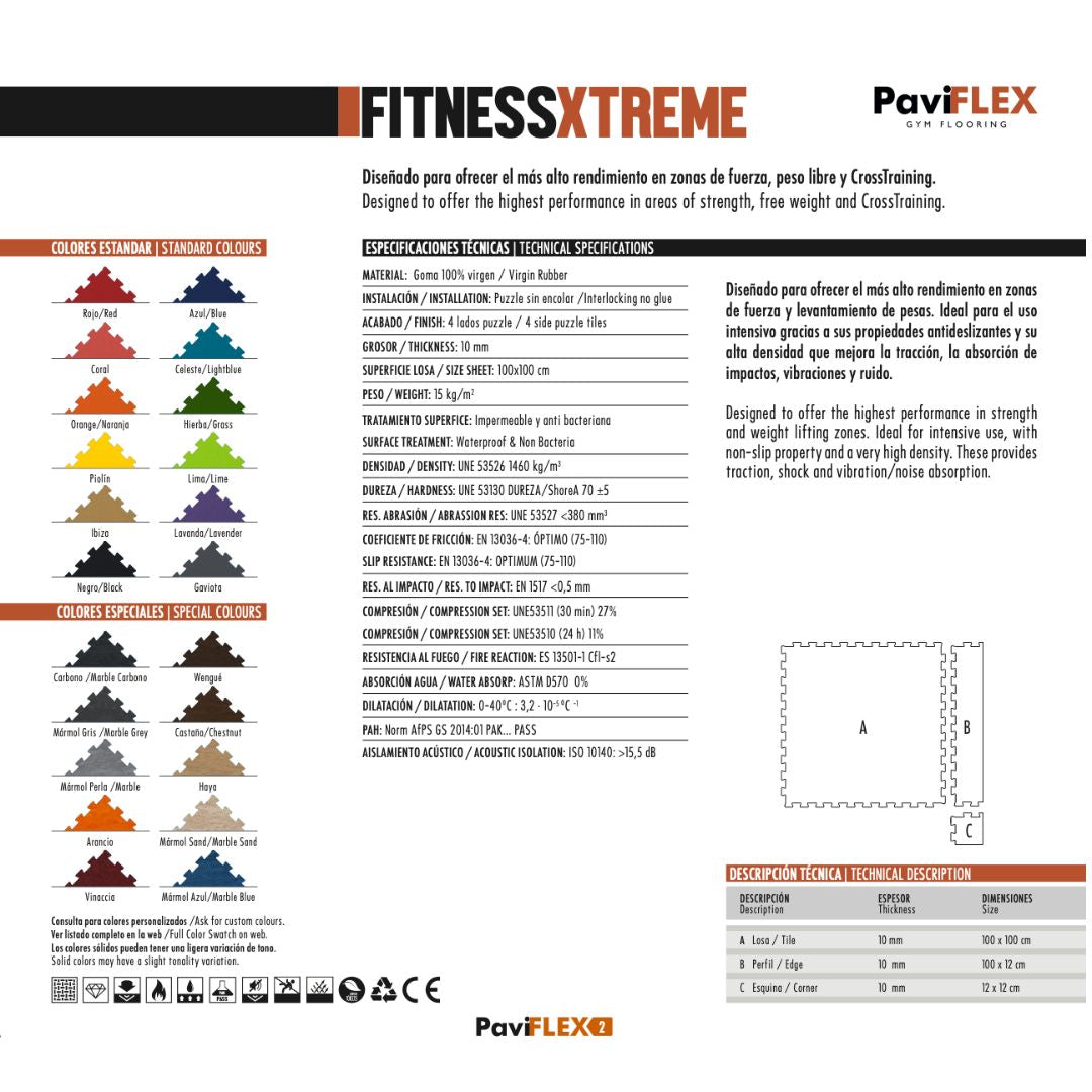 Fitness XTREME – 10mm High-Density Gym Flooring